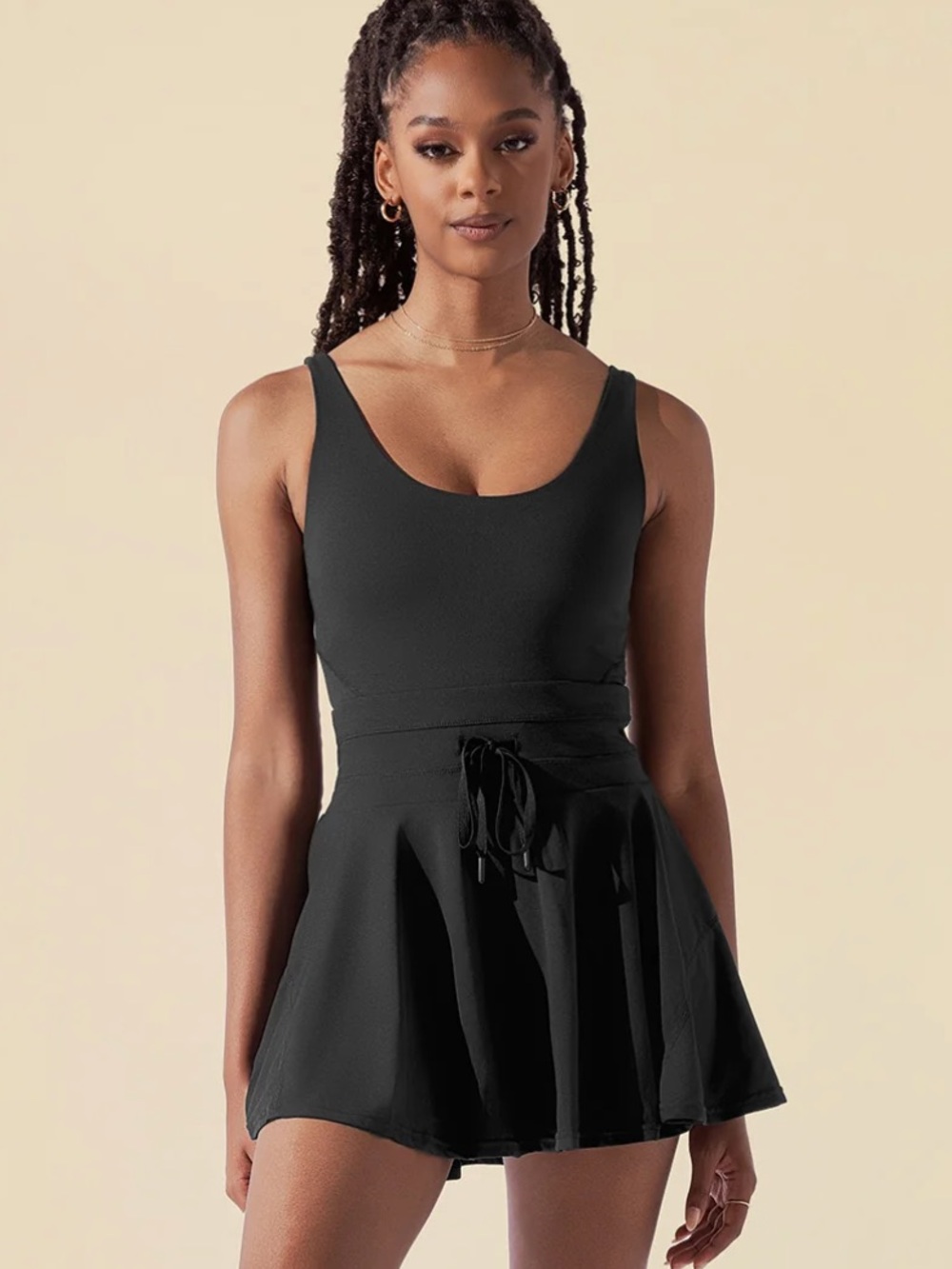 Popflex Black Twirl Dress Shorts built in M